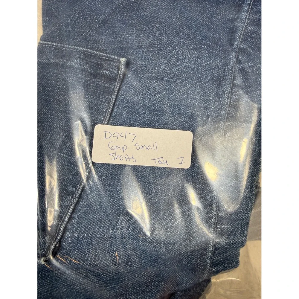 Gap Denim Shorts Womens Small Blue  High Waist Elastic Utility Carpenter